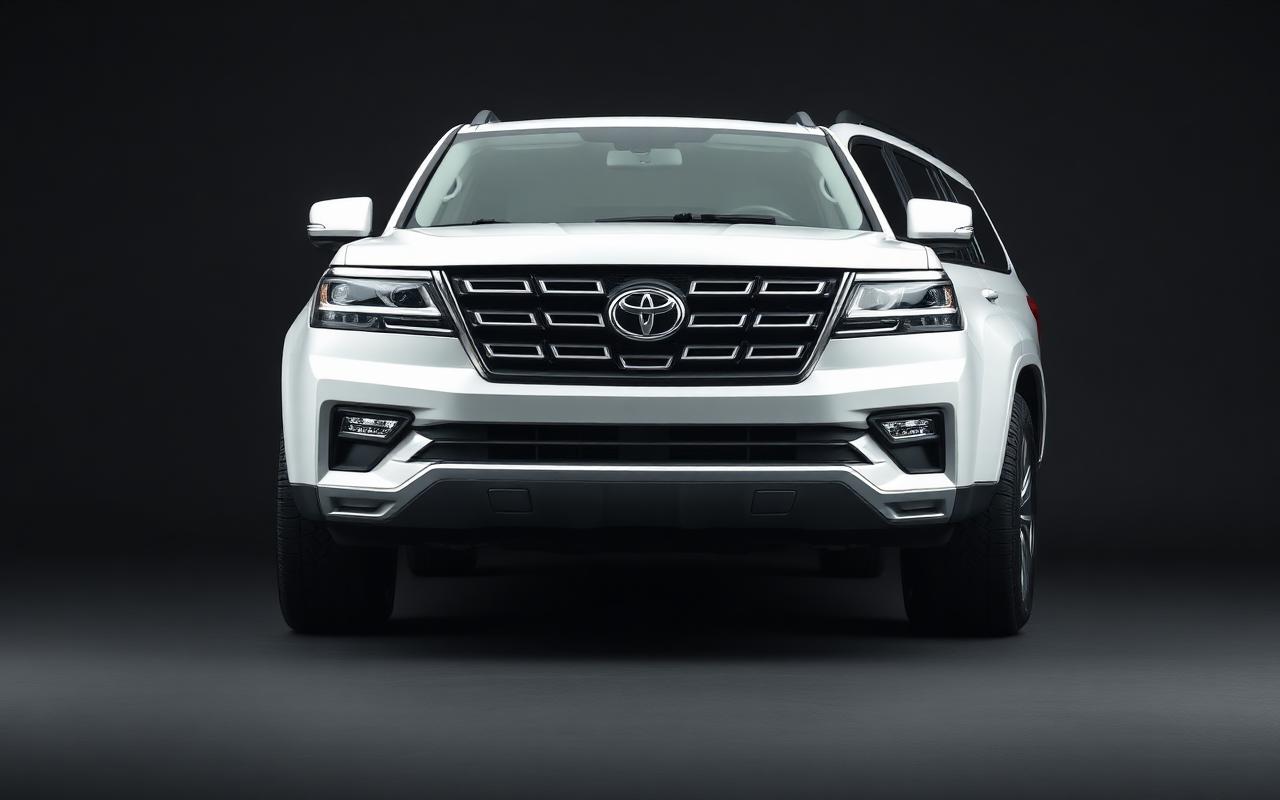 Toyota Land Cruiser — White full-size SUV rental car, front view
