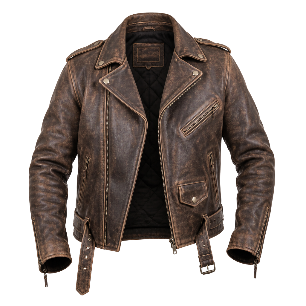 Distressed Biker Jacket