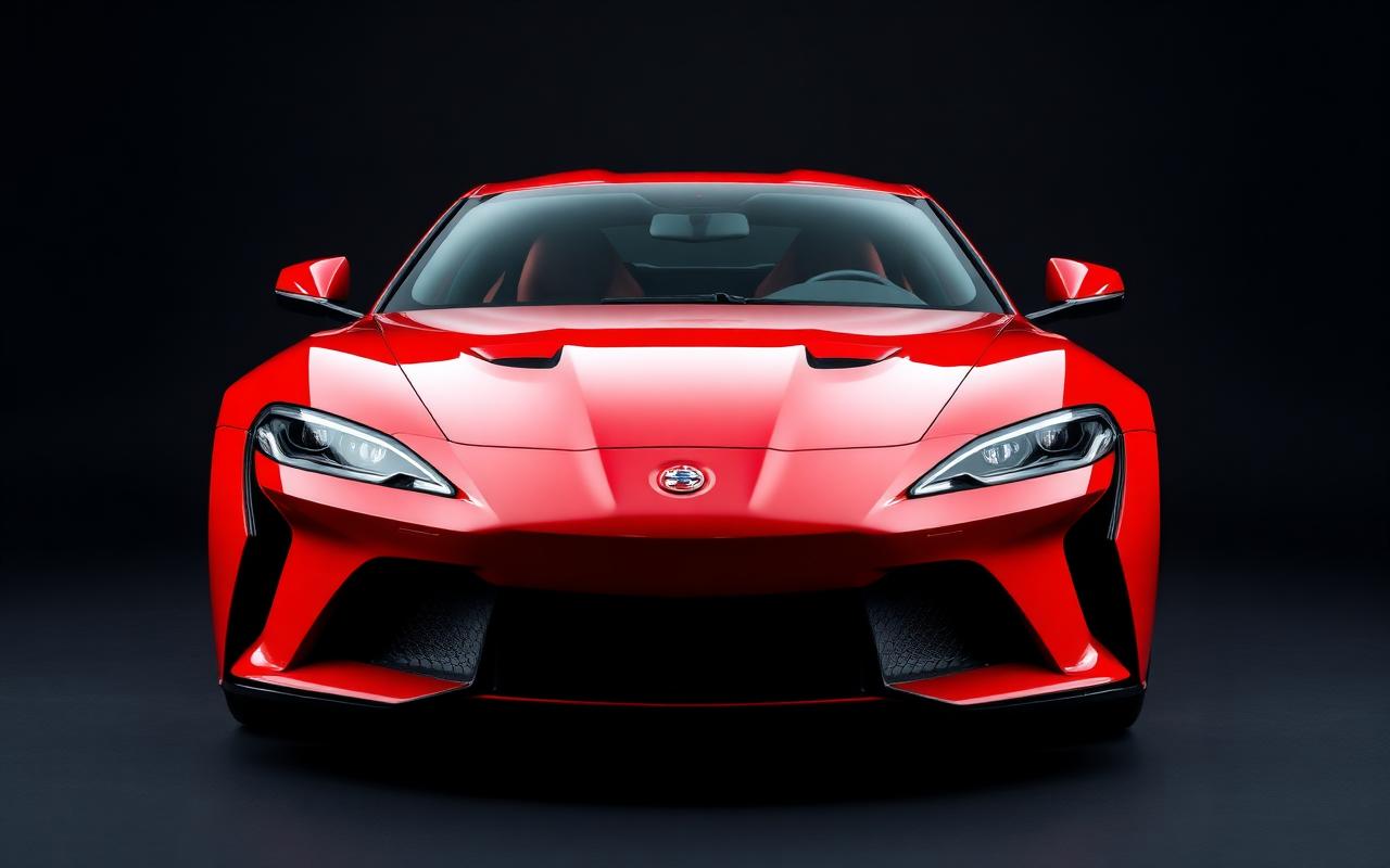 Toyota GR Supra — Red sports coupe rental car, front view