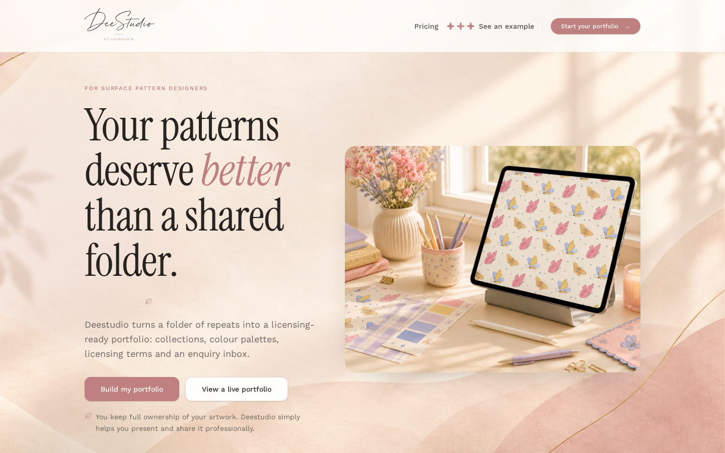 Dee Studio — Pattern Portfolio Platform preview